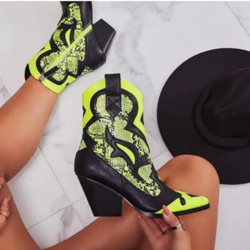 ISO** Ego Mixer Neon Yellow Boots ** DO NOT PURCHASE!